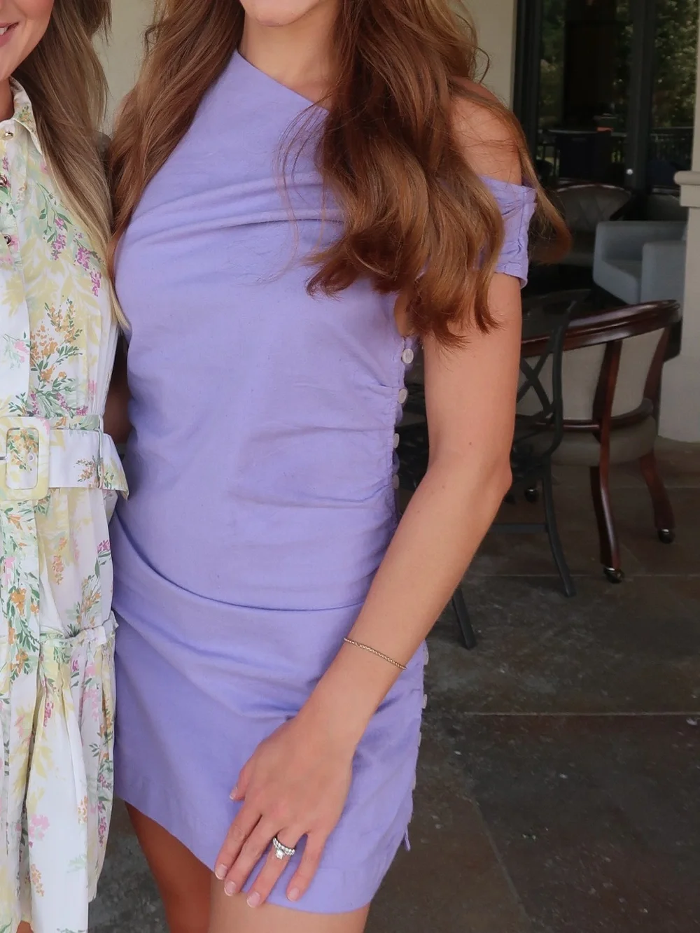 Free People Lavender One-Shoulder Mini Dress